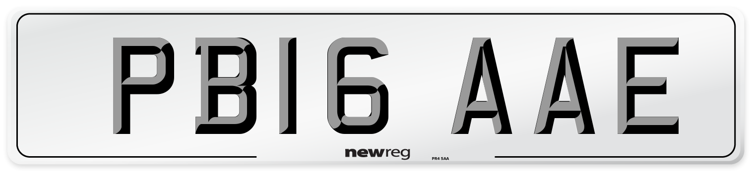 PB16 AAE Number Plate from New Reg